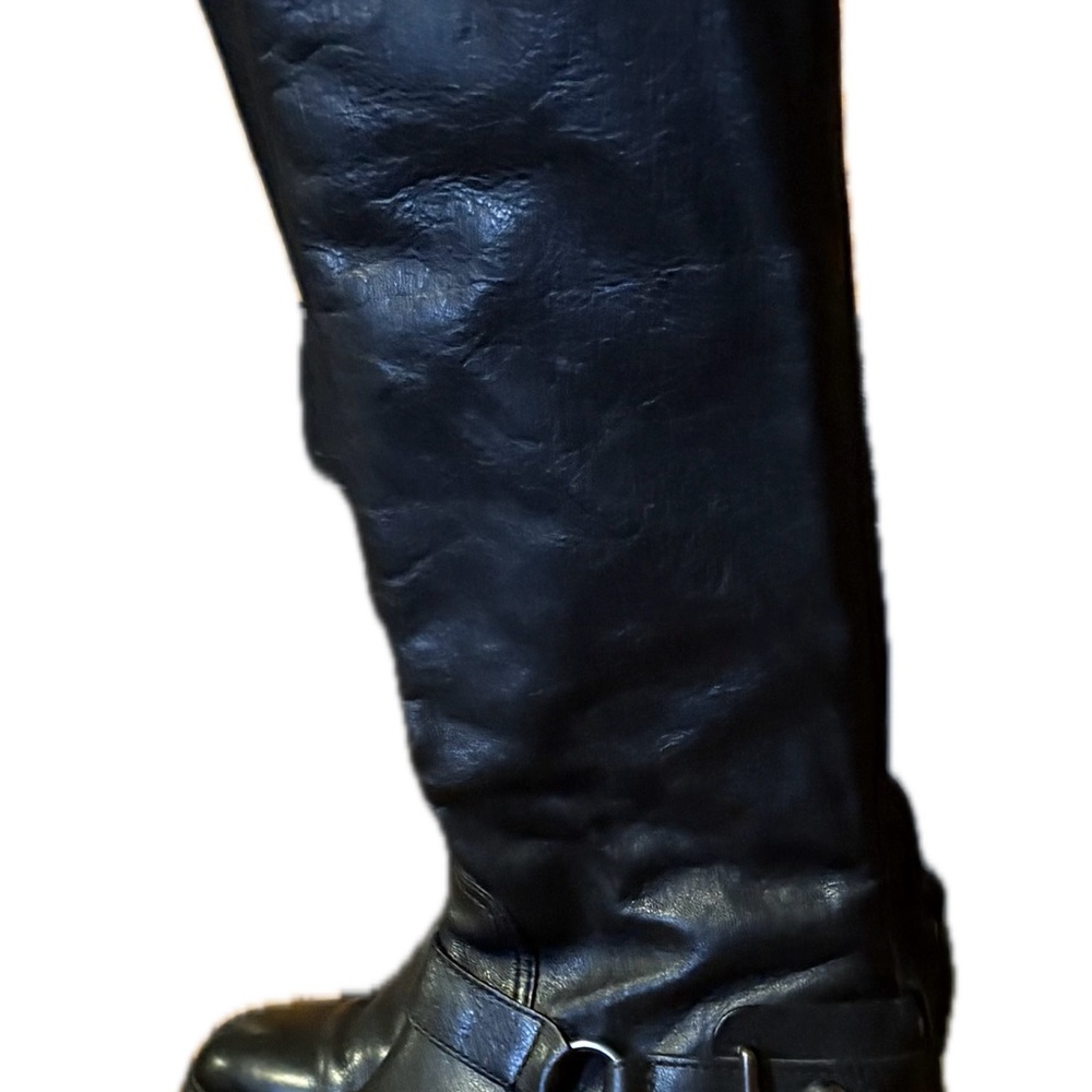 Coach Natale Beautiful Black Knee-High Leather Riding Boots - Picture 2 of 7